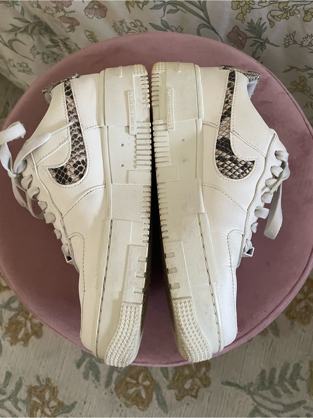 Nike White Air Force 1 Low with Snake Swoosh